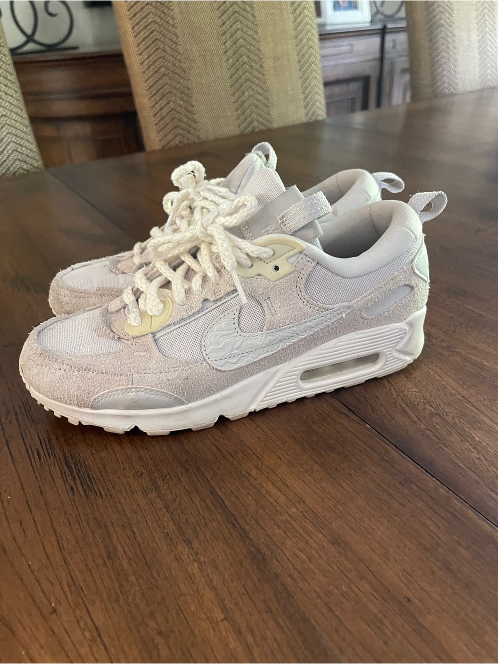 Nike Women’s Air Max Shoes in Light Beige and White